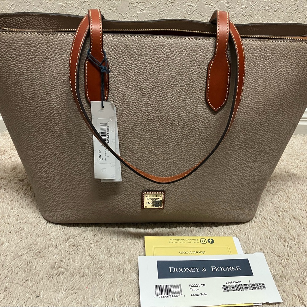 Dooney & Bourke Large Tote Pebbled Taupe - Picture 7 of 7